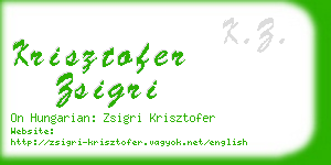 krisztofer zsigri business card